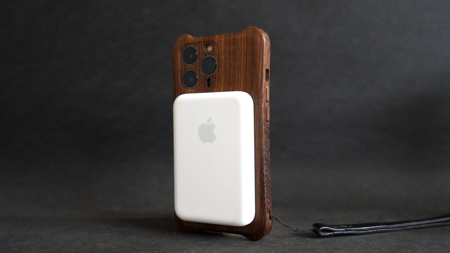 iPhone walnut all solid wood mobile phone case wooden button type