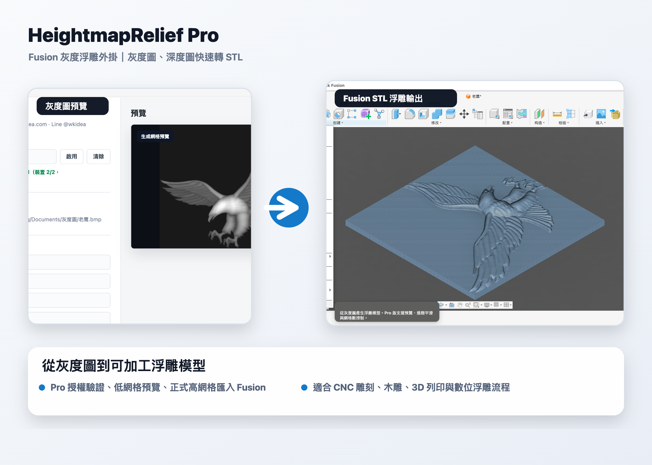 HeightmapRelief Pro｜Fusion 灰度浮雕外掛
