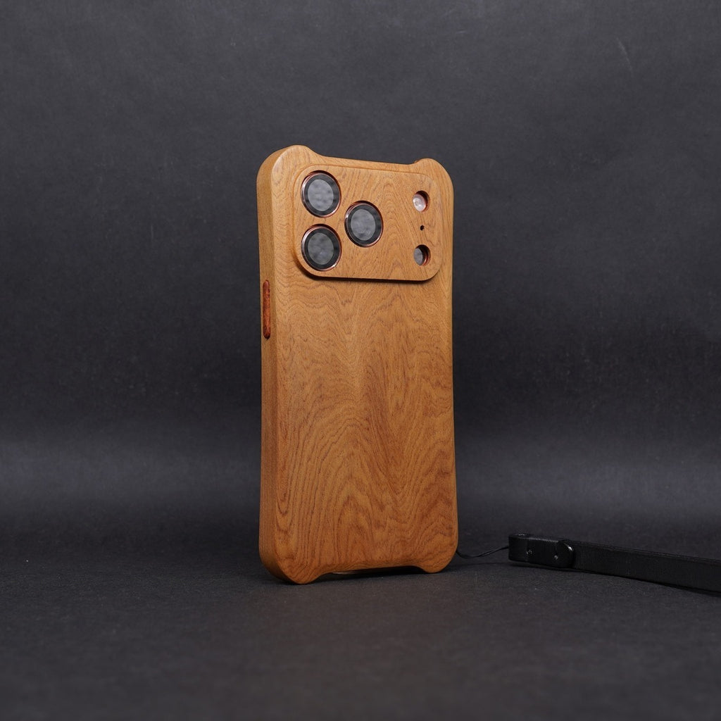 [Domestic Materials] Taiwan Cinnamomum camphora iPhone 17 series wooden keypad all-solid wood phone case