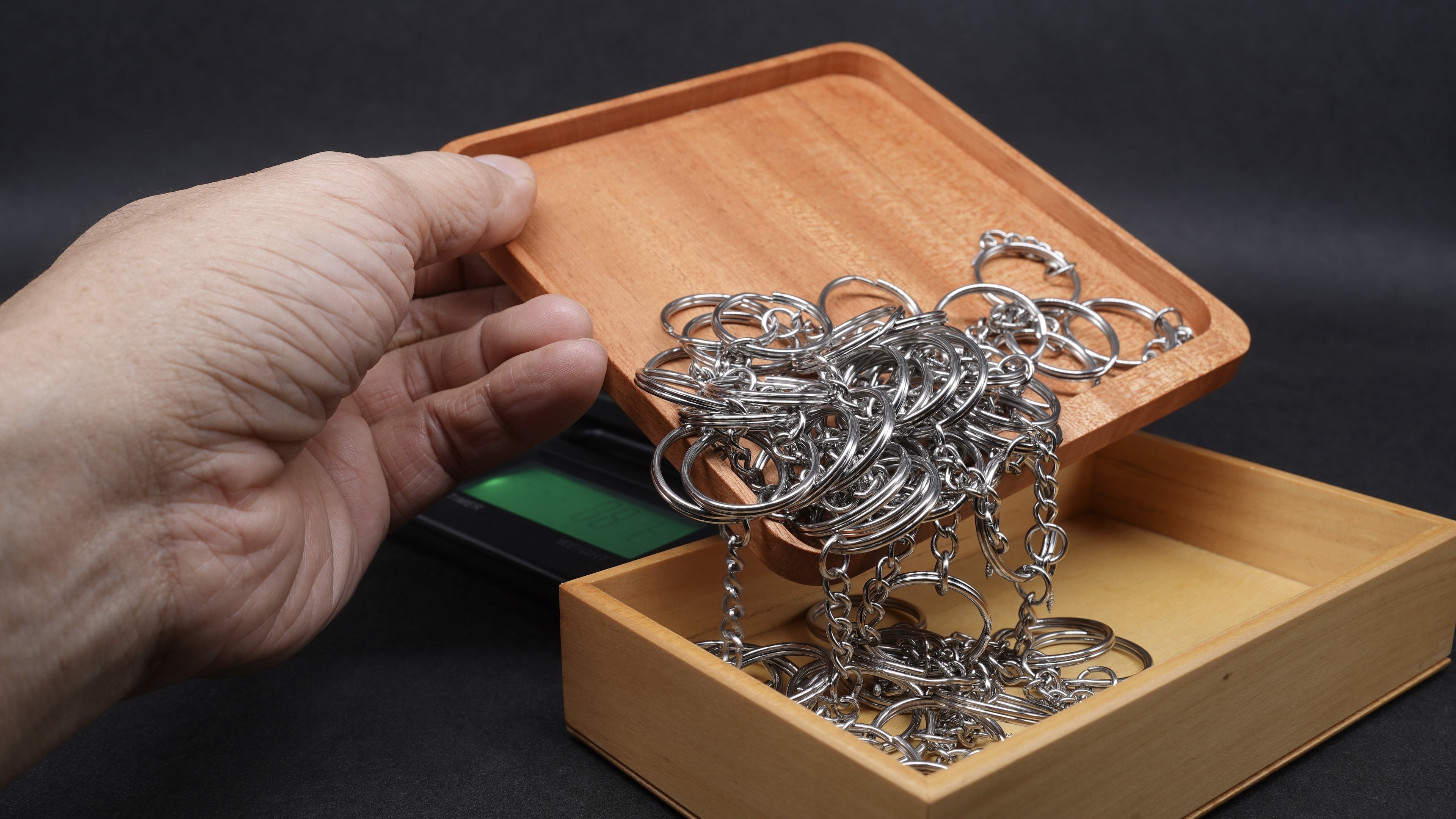 【國產材】咖啡香木頭香可計時的電子秤 桃花心木