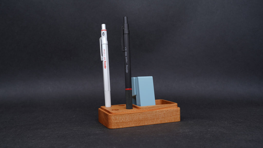 【Domestic materials】 Step by step simple composite pen holder storage wooden tray