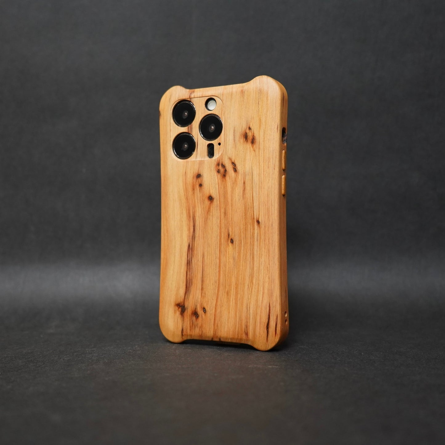 iPhone 台灣檜木重油 全實木手機外殼 木按鍵式