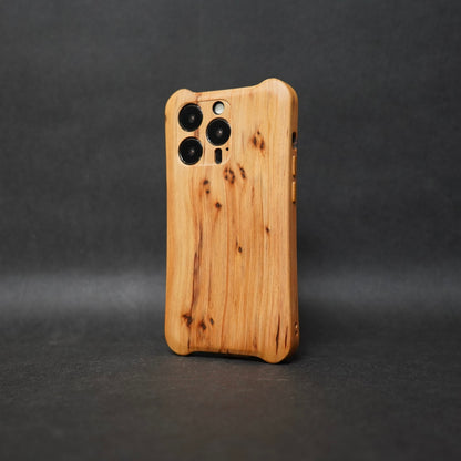 iPhone 台灣檜木重油 全實木手機外殼 木按鍵式