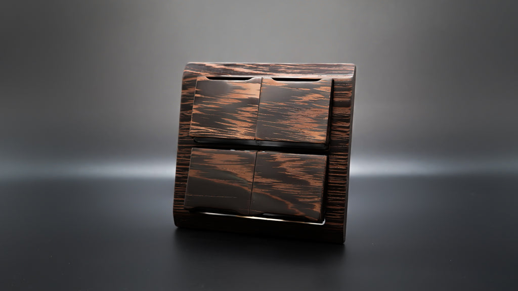 【Imported materials】Timber series-iron knife solid wood switch panel