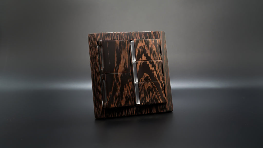 【Imported materials】Timber series-iron knife solid wood switch panel